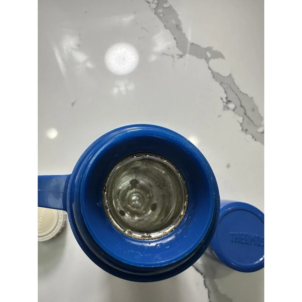 Thermos Brand Blue Plastic Bottle 1 Liter 100F Americas Original Vintage